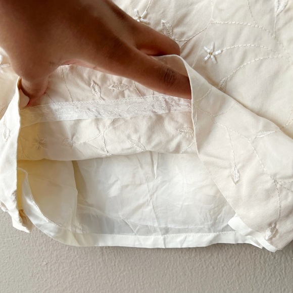 Beaded embroidered silk floral mini dress in ivory/cream - Picture 6 of 11